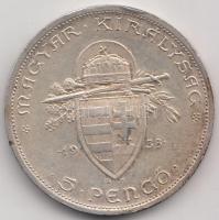1938. 5P Ag "Szent István" T:2