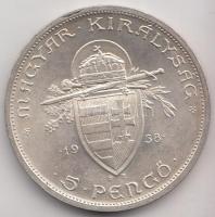 1938. 5P Ag "Szent István" T:2