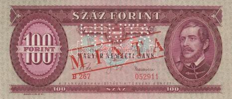 1960. 100Ft "MINTA" perforációval és felülnyomással "B 267 052911" T:I