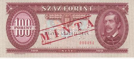 1992. 100Ft "MINTA" perforációval és felülnyomással, "B 000 000494" T:I