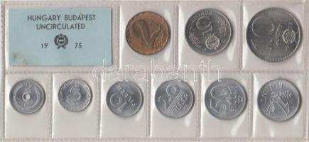 1975. 2f-10Ft 9db klf érmés forgalmi sor fóliatokban T:1