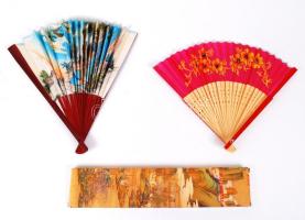 2 db legyező és egy kínai falikép