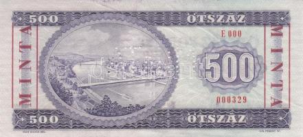 1975. 500Ft "MINTA" perforációval és felülnyomással "E 000 000329" sorozatszámma...