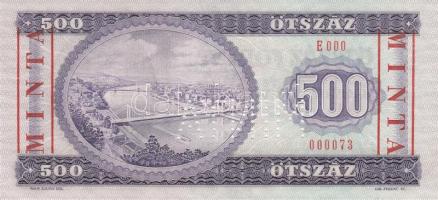 1980. 500Ft "MINTA" perforációval és felülnyomással "E 000 000073" sorozatszámma...