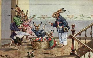 Easter, rabbits, postman s: Arthur Thiele (EK)