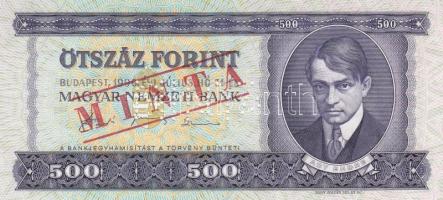 1990. 500Ft "MINTA" perforációval és felülnyomással "E 000 000521" sorozatszámmal T:I