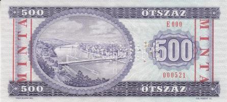 1990. 500Ft "MINTA" perforációval és felülnyomással "E 000 000521" sorozatszámma...