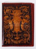 Olasz, díszes bőr könyvborító, Firenze nagycímerével / Leather book cover