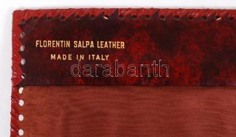 Olasz, díszes bőr könyvborító, Firenze nagycímerével / Leather book cover