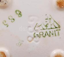 Cca 3 db-os  Gránit kerámia fűszertartó szett, sérült, matricás, 14×10 cm, m:15 cm