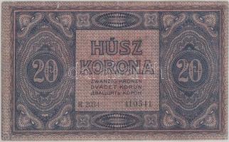 1919. Augusztus 9. 20K "R" sorozat T:III
