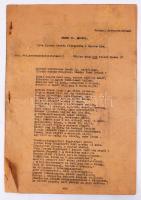 CCa 1945 Koczán István gépelt verse az orosz frontról. Valahol Oroszországban, Csekk II eposza.