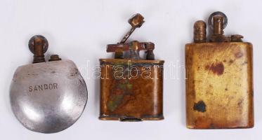 3 db antik monogramos öngyújtó