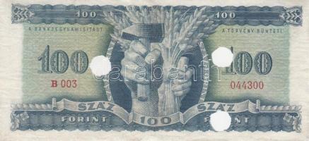 1946. 100Ft "B003 044300" lyukasztással érvénytelenítve T:restaurált