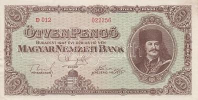 1945. 50P (2x) egymás utáni sorszámmal! T:I-