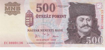 2003. 500Ft "EC 0000136" T:I