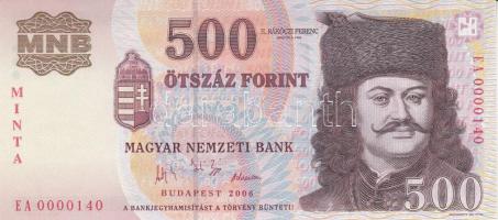 2006. 500Ft "MINTA" felülnyomással "EA 0000140" T:I
