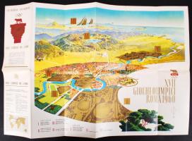 1960 A római XVII. nyári olimpiai játékok térképe /  Map of the XVII Olympiad in Rome, 42x61cm