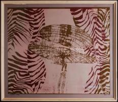 Eigel István (1922-2000): RSC. Szitanyomat, papír, jelzett, üvegezett keretben, 57×67 cm