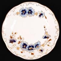 Zsolnay búzavirág mintás szendvicses készlet, kézzel festett, jelzett, hibátlan