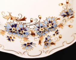 Zsolnay búzavirág mintás szendvicses készlet, kézzel festett, jelzett, hibátlan