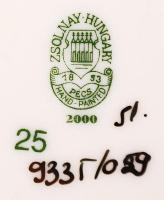 Zsolnay búzavirág mintás szendvicses készlet, kézzel festett, jelzett, hibátlan