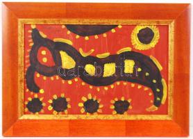 Szeift Béla (1944-): Féreg. Olaj, farost, jelzett, keretben, 23×35 cm