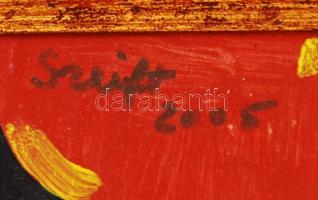 Szeift Béla (1944-): Féreg. Olaj, farost, jelzett, keretben, 23×35 cm