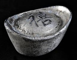 Kínai Császárság / Qing Dinasztia DN. 2 Tael Sycee Ag súlytömb hajó formában (68.95g) T:2- China Empire / Qing Dynasty ND. 2 Tael Sycee Silver Boat Ingot (68.95g) C:VF