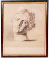 Jelzés nélkül: Női fej. Grafit ,papír, üvegezett keretben, 35×26 cm