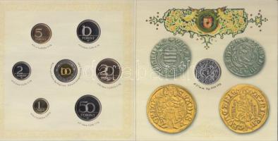 2008. 1Ft-100Ft 7klf db + Mátyás denár Ag fantáziaverete "Reneszánsz emlékév" szettben T:PP Csak 3000db! + 1Ft-100Ft 7 klf db, "Búcsú az egy- és kétforintostól" dísztokos szettben T:PP Csak 4000db!