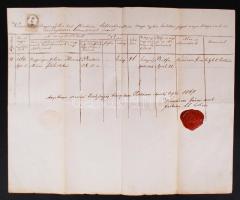 1867 pálóci Horváth Mária földbirtokos, mecénás halotti anyakönyvi kivonata Komáromi János lelkész aláírásával, jó állapotban