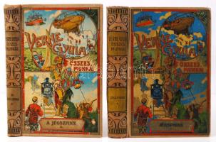 Verne Gyula: A jégszfinx I-II. Ford. dr. Mikes Lajos. Geiger Richard rajzaival. (Verne Gyula Összes Munkái) Bp., é.n., "Magyar Kereskedelmi Közlöny". 40 egész oldalas képpel illusztrált, kiadói, festett, egészvászon kötésben (gerincén és a II. kötet elülső kötéstábláján sérülés)
