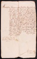 1838 Kancelláriai okirat Kolosy Sándor részére, udvari szárazpecséttel