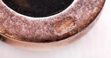 Ezüst (Ag.) fülbevaló pár és medál csiszolt ónixszal, jelzett (925), eredeti dobozában, bruttó: 13,6...