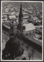 cca 1950-1960 Nánási István: Ceglédi látkép; vintage fotó, feliratozott 24x18 cm