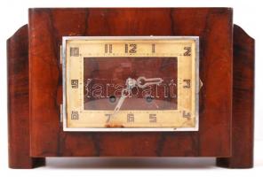 Sérült art-deco kandalló óra, 2 db retró asztali óra, müködik