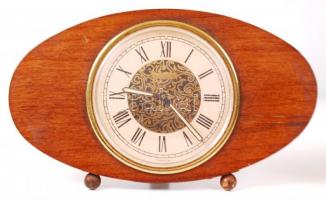 Sérült art-deco kandalló óra, 2 db retró asztali óra, müködik