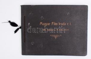 cca 1940 A Magyar Film Iroda fotóalbuma Budapest  és Magyarország nevezetességeiről, négy nyelven feliratozva, 18 db 13x18 cm-es fényképpel