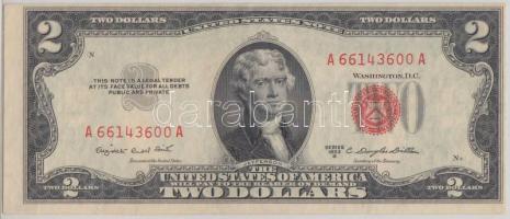 Amerikai Egyesült Államok 1953B. 2$ eltolódott nyomat T:II USA 1953B. 2 Dollars C:XF