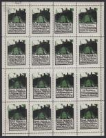 1914 Nemzeti Osztrák és Magyar Méhészek vándorgyűlése és kiállítása, levélzáró teljes ív zöld színben