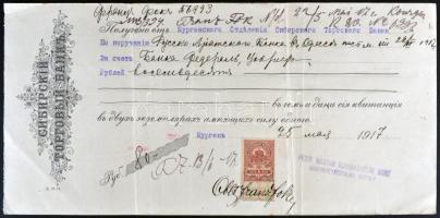 1917 2db bizonylat hadifogoly-átutalásról, Budapest-Kurgán