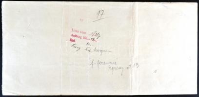 1917 2db bizonylat hadifogoly-átutalásról, Budapest-Kurgán