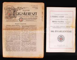 1910 és 1918 Magyar Szent Korona Országai Vörös-Kereszt Egyenletének 1911. évi jelentése, foltos + 1918. Magyar Vörös-Kereszt újság