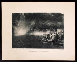 1914-1918 10db fénynyomat az Érdekes Újság harctéri felvételeiből, 36x30cm