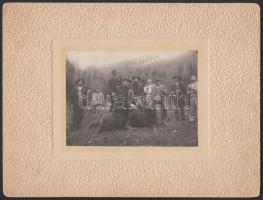 1906, 1908 2db, vadászokról készült fotó, mindkettő feliratozott / Hunters photo 24x12 cm