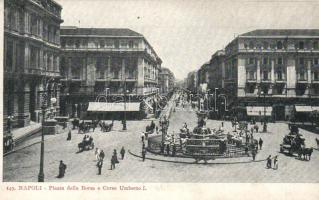Naples, Napoli; Piazza della Borsa, Corso Umberto I.