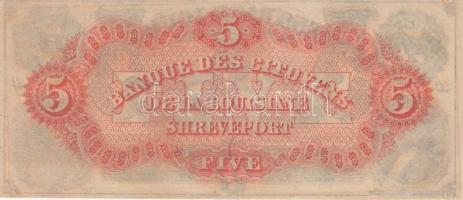 Amerikai Egyesült Államok / Louisiana / Shreveport / Citizens' Bank of Louisiana 1857. 5$ "...