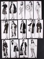 cca 1960-1970 14 db erotikus fénykép – privát sztriptíz, 15x6,5 cm