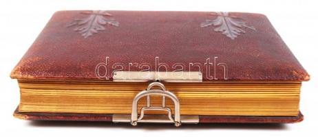 Régi a bőr fotóalbum, sok családi képpel, gerince sérült, 28×20 cm